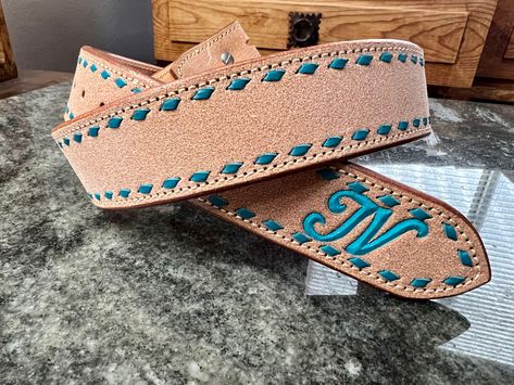 Leather Belts Western Tooled, Tooled Leather Belts Ropes And Rhinestones, Hand Tooled Leather Belts For Western-themed Events, Buckstitch Leather Belt, Tooled Leather Belts Cactus, Southern Jewelry, Handmade Leather Work, Cowgirl Belts, Custom Leather Work