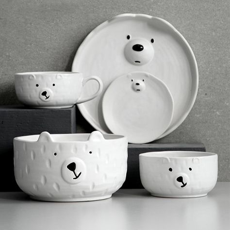 Bear Ceramic, Art Coquillage, Cerámica Ideas, Kids Pottery, Tanah Liat, Diy Ceramic, Keramik Design, Pottery Crafts, Diy Pottery