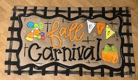 Custom Personalized Party & Celebration Banner. Fall Decor Party, Carnival Banner, Fall Festival Games, Springdale Arkansas, Festival Paint, Fall Carnival, Party Girlande, Thanksgiving Banner, Fall Banner