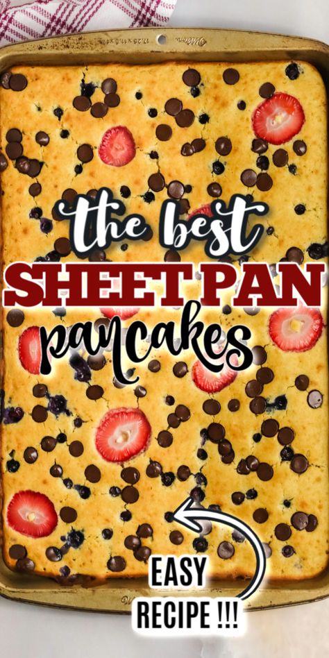 Sheet Pan Pancakes, Pan Pancakes, Pancakes From Scratch, Pancake Recipe Easy, Butter Milk, Feed A Crowd, Busy Morning, Pancakes Easy, Sheet Pan Dinners