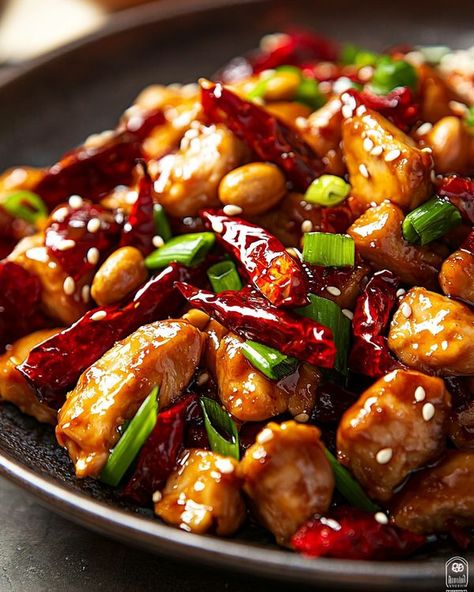 Quick and Easy Healthy Recipes | Kung Pao Chicken 🌶️🍗 | Facebook Kung Pao Recipe, Chinese Dishes Recipes, Chinese Cooking Recipes, Easy Chinese Recipes, Culinary Recipes, Chinese Dishes, Stir Fry Recipes, Chinese Cooking, Hoisin Sauce