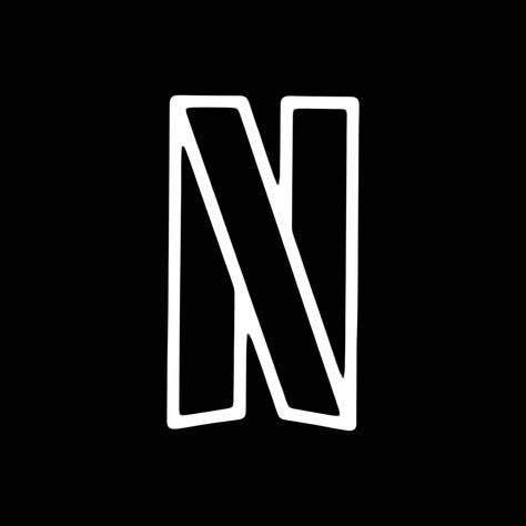 Black And White Netflix Icon, Netflix Logo Black, Black Netflix Icon, Netflix App Icon, Netflix Logo, Homescreen Background, App Ikon, Netflix App, Icon Widget