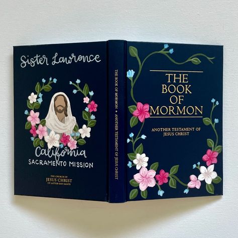 💗🤍💙 Hand Painted Book Of Mormon, Painted Book Of Mormon, Women Activities, Young Women Activities, The Book Of Mormon, Book Of Mormon, Painted Books, Latter Day Saints, Painting Ideas