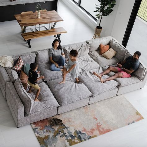 11 Big and Comfy Sofas the Whole Family Will Love Lounging On Big Sofa Bed, U Couch, Extra Deep Sofa, Family Room Couch, Floor Seating Living Room, Big Couch, The Big Comfy Couch, Deep Couch, Family Sofa