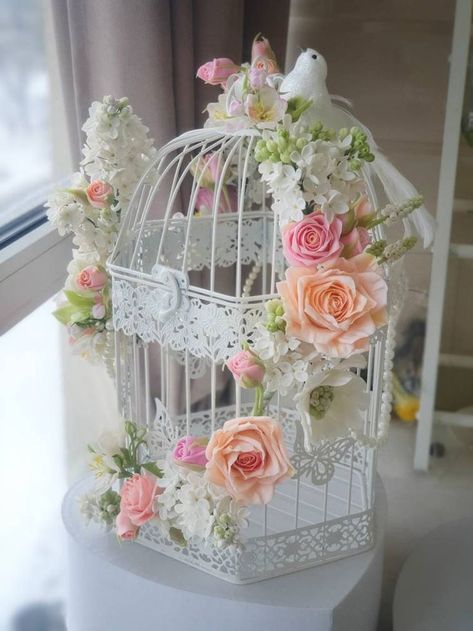 Cage Centerpiece, Birdcage Wedding, Bird Cage Centerpiece, Cage Decor, Wedding Birdcage, Bird Cage Decor, Bouquet Of Roses, Flower Boutique, Hand Flowers