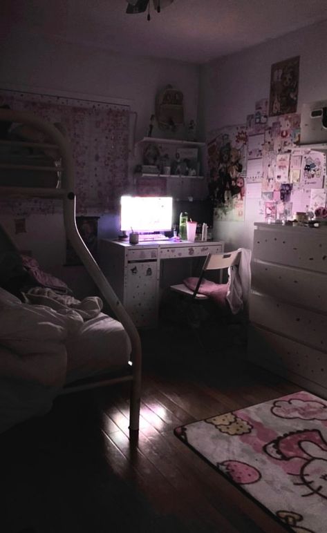 Hello Kitty Room Aesthetic Grunge, Animecore Room, Kawaii Bedroom, Branding Tools, Cute Room Ideas, Aesthetic Rooms, Pretty Room, Dreamy Room, Kawaii Room