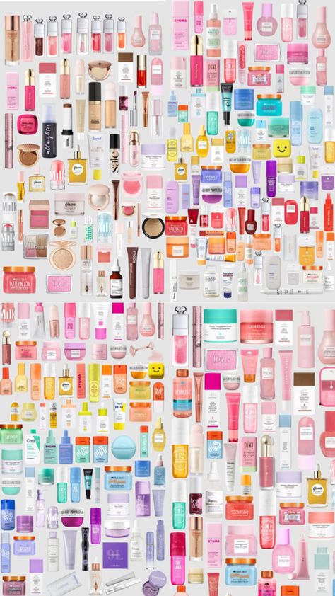 Skin Care Collage, Makeup And Skincare Wishlist, Popular Skincare Products, Skincare Collage, Make Up Wishlist, Sephora Skincare, Skincare Collection, Skincare And Makeup, Kids Skin Care