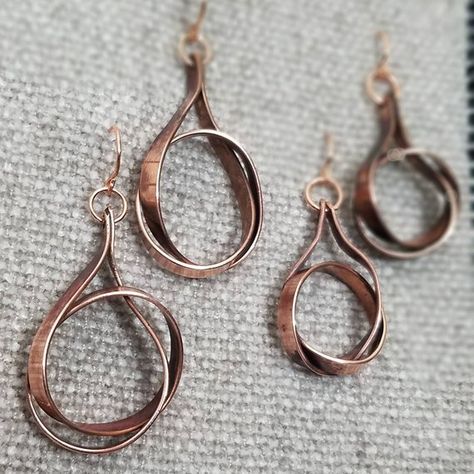 Diy Copper Earrings, Copper Jewelry Diy, Copper Earrings Handmade, Upcycled Earrings, Hammered Copper Earrings, Copper Accessories, Copper Jewellery, Jewerly Making, Wire Work Jewelry