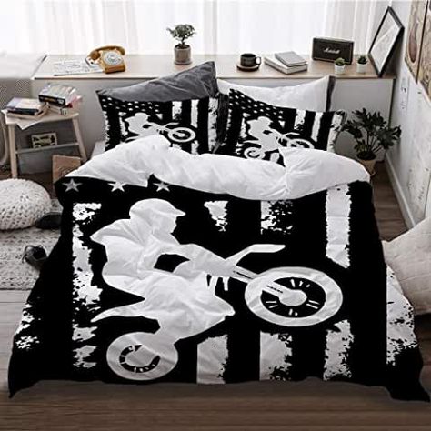 Dirt Bike Bedroom Ideas, Mountain Bike Bedroom Ideas, Dirt Bike Room Decor, Dirt Bike Themed Bedroom, Dirt Bike Bedroom Ideas Boys, Dirt Bike Room For Boys, Motocross Bedroom Decor, Motocross Room, Bike Bedroom