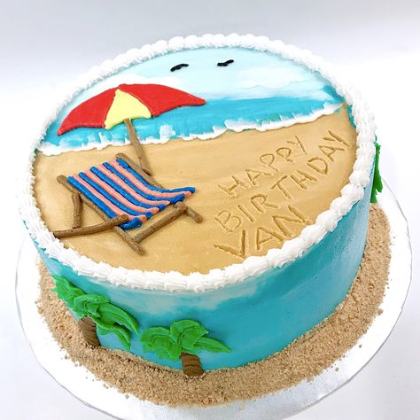 Beach Themed Cake Ideas, Summer Time Cakes, Beach Cakes Ideas, Beach Cake Decorating Ideas, Summer Themed Cakes Ideas, Beach Birthday Cakes, Beach Theme Cakes Birthday Simple, Beach Theme Cakes Birthday, Beach Cakes Birthday