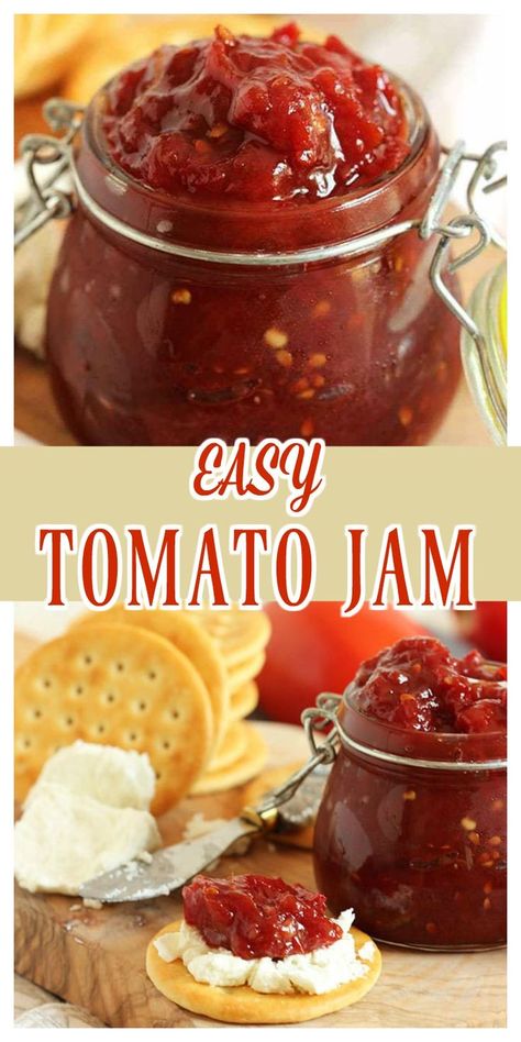 Tomato Jelly, Bacon Jam Recipe, Tomato Jam Recipe, Savory Jam, Preserving Tomatoes, Fresh Tomato Recipes, Jam Recipes Homemade, Tomato Jam, Condiment Recipes