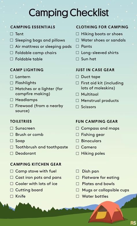 Tent Camping Supplies, How To Pack Light For Camping, Camping Totes Checklist, Camping Packing Checklist, Things To Make While Camping, Things Needed For Camping, Camping Basics Packing Lists, Camper Camping Checklist, 2 Day Camping Checklist