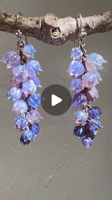 Alexis Berger on Instagram: "New pair of wisteria earrings are available today. ✨💜🌸💜✨ #flamework #lampwork #glassflowers #wisteria #alexisberger #statementearrings #statementjewelry #handmadejewelry #handmadeearrings #glassbeads #handmadebeads #lampworkbeads" Wisteria Earrings, Lampwork Flowers, Lampwork Glass Beads Jewelry, Lampwork Bead Necklace, Lampwork Earring, Lampwork Focal Bead, Glass Flowers, Wisteria, Handmade Beads