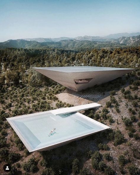 Solo Houses, by Makoto Takei + Chie Nabeshima /TNA. Pyramid House, Architecture Cool, Inverted Pyramid, Concrete Architecture, Unusual Buildings, Santiago Calatrava, Zaha Hadid, 가을 패션, Residential Architecture