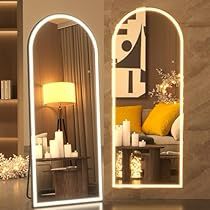 Full Length Mirror With Lights, Arched Full Length Mirror, Mirror Floor, Full Length Mirrors, Long Mirror, Leaning Mirror, Lights Black, Full Body Mirror, Massage Room