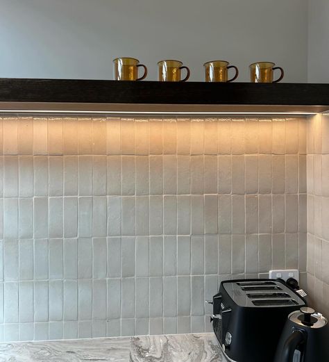 Another amazing project using our 100% handmade Noosa in taupe subway tiles laid in a vertical stack pattern. If you want to see the colour in person we are currently running a sale on our sample tiles. ❤️ Stacked Vertical Subway Tile, Vertical Subway Tile Kitchen, Vertical Subway Tile, Vertical Tile, Subway Tile Kitchen, Subway Tiles, Tile Samples, Subway Tile, Cupboard