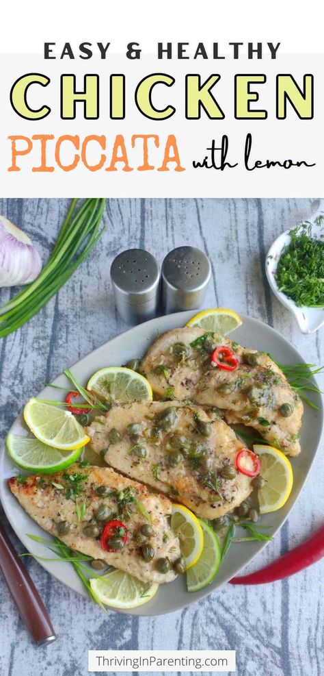 Healthy Chicken Piccata, Chicken Piccata Healthy, Piccata Sauce, Quick Chicken Dinner, Fast Easy Dinner, Capers Chicken, Chicken Dinner Recipe, Lemon Caper Sauce, Chicken Piccata Recipe