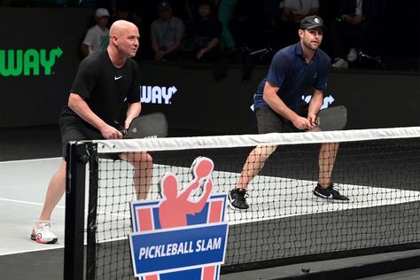 Andy Roddick Says Pickleball Has Been a 'Fun Excuse to Reconnect' With Andre Agassi Michael Chang, Andy Roddick, John Mcenroe, Andre Agassi, Tennis Legends, Golf Event, Big Tv, Tv Sport, Sports Awards