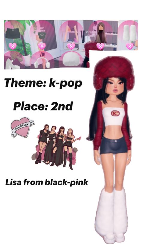 The skirt is VIP but you can use the normal denim skirt Themed Outfits, Blackpink Lisa, K Pop, Dress To Impress, Denim Skirt, Black Pink, Skirt, Black