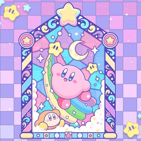 Happy 32nd Birthday, Stained Glass Artwork, Wallpers Pink, 32nd Birthday, Kirby Character, Kirby Art, 5 Anime, Reaching For The Stars, Gaming Wallpapers