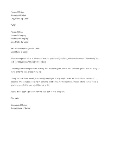 Retirement Resignation Letter - How to write a Retirement Resignation Letter? Download this Retirement Resignation Letter template now! Letter Of Retirement, Retirement Resignation Letter, Retirement Letter To Employer, Retirement Letter, Letter To Boss, Letter Of Resignation, Resignation Letter Template, Job Resignation Letter, Power Of Attorney Form