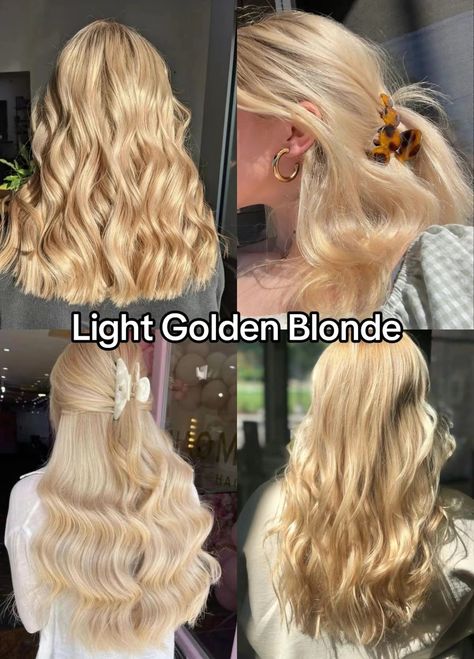 Colors For Warm Undertones, Hair Colors For Warm Undertones, Light Golden Blonde, Perfect Blonde Hair, Strawberry Blonde Hair Color, Perfect Hair Color, Golden Blonde Hair, Light Blonde Hair, Honey Blonde Hair