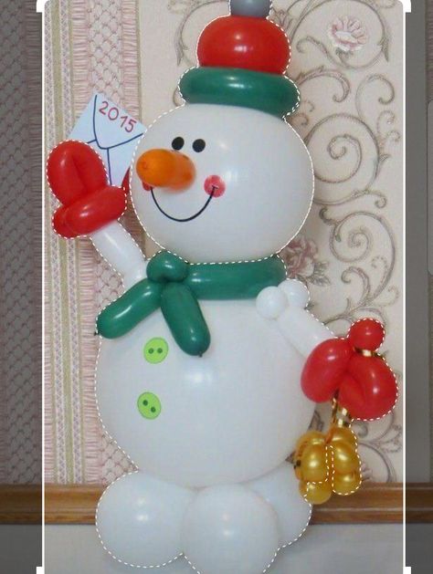 Balloon Snowman, Balloon Christmas, Christmas Balloon Decorations, Holiday Balloons, Deco Ballon, Balloon Crafts, Balloon Display, Diy Balloon Decorations, Balloon Arrangements