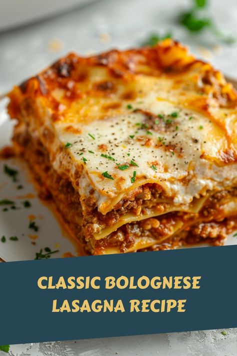 Authentic Lasagna Bolognese has layers of Bolognese sauce, creamy béchamel, and pasta. Make this traditional Italian dish with this simple recipe! Creamy Bolognese Sauce, Lasagna Bolognese Recipe, Authentic Lasagna, Bolognese Lasagna, Pasta Bolognese Recipe, Leftover Lasagna, Authentic Italian Recipes, Lasagna Bolognese, Gluten Free Lasagna