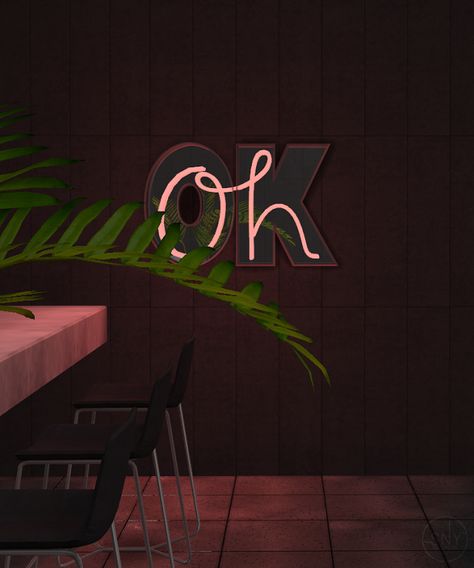 V.E.V. Neon Mirror, Sims 4 Cas Background, Black Simmer, Vaporwave Wallpaper, Cc Furniture, Neon Wall Signs, Tumblr Sims 4, 4 Characters, Play Sims