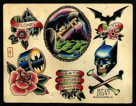 Old school Tradition Tattoo, Batman Tattoos, Art Flash, Batman Tattoo, Comic Tattoo, Joker Tattoo, Traditional Flash, Flash Sheet, Tattoo Flash Sheet