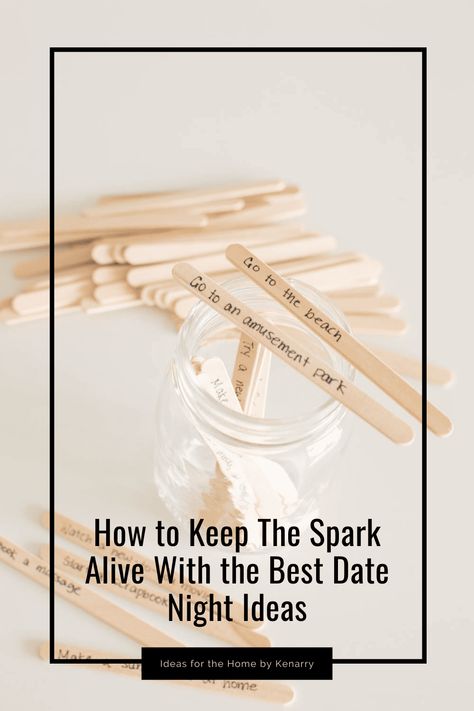 Add the best date night ideas to a DIY date night jar! Make this easy popsicle stick craft with our favorite ideas for couples. Learn how to make this cute craft at Ideas for the Home by Kenarry. Diy Crafts For Couples To Do Together, Date Jar Ideas Couples Popsicle Sticks, Date Craft Ideas Couple, Craft For Couples To Do Together, Couples Crafts Together Diy, Diy Date Night Jar, Diy Date Night, Date Night Activities, Popsicle Stick Craft