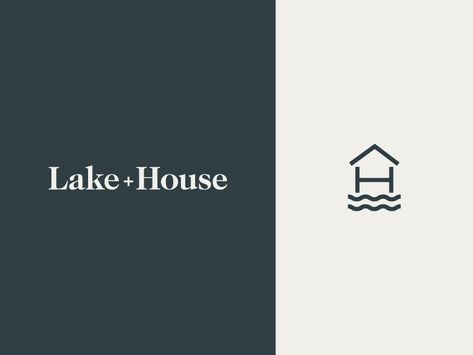 Lake+House Branding by Brandon Murray on Dribbble H Symbol, House Branding, River Logo, Lake Theme, Ink Logo, Rustic Lake Houses, Logo Design Inspiration Creative, House Logo Design, House Graphic