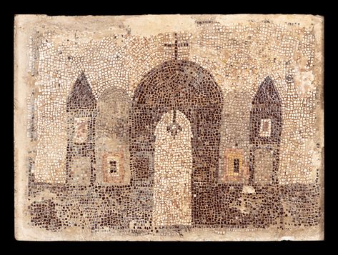 A Byzantine Mosaic Panel, 5th/6th Century A.D. | Ancient Sculpture and Works of Art Part I | | Sotheby's Arched Gate, Arch Gate, Byzantine Mosaic, Roman Mosaic, Ancient Sculpture, Byzantine Art, Church Building, Micro Mosaic, Twin Towers