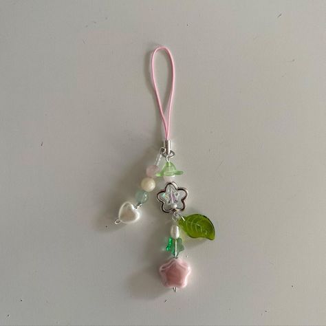 Custom Keychain Ideas, Coquette Phone Charm, Phone Keychain Beads, How To Make A Phone Charm, Dango Keychain, Crochet Phone Charm, Bead Phone Charms, Beads Phone Charms, Phone Charm Beads