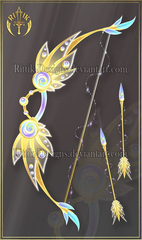 Sun Wing, bow adopt (OPEN) Auction by Rittik-Designs Fantasy Props, Anime Accessories, Bow And Arrow, Magical Jewelry, Fashion Design Drawings, Magic Art, 판타지 아트, Fantasy Jewelry, Tokyo Ghoul