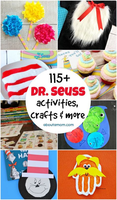 Dr. Seuss Crafts, Dr Seuss Preschool Activities, Dr Seuss Art, Dr Seuss Preschool, Dr Seuss Activities, Dr Seuss Crafts, Seuss Crafts, Dr. Seuss, Dr Seuss Week