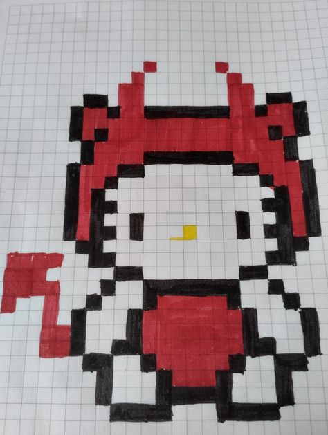 Pixel Art Pattern Easy Hello Kitty, Easy Pixel Art Hello Kitty, Pixelart Hello Kitty, Y2k Pixel Art, Pixel Hello Kitty, Pixel Art Hello Kitty, Cool Hello Kitty, Hello Kitty Pixel Art, Spiderman Pixel Art