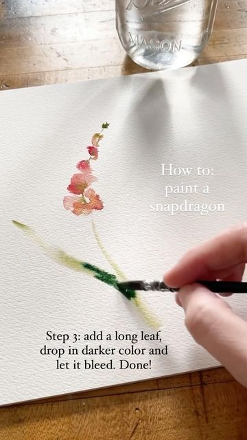 Painting Snap, Watercolor Practice, Let It Bleed, Watercolor Tutorials, Go With The Flow, Favorite Flowers, Watercolour Tutorials, Watercolor Paint, Watercolour Painting