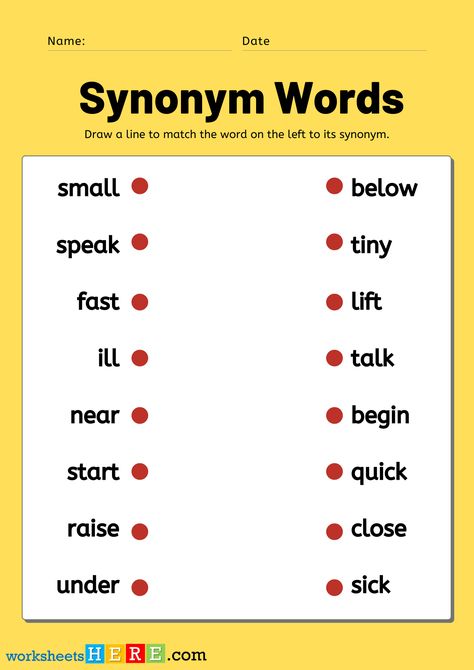 Synonym Words Matching Activity Pdf Worksheets, Basic Synonyms Vocabulary Learning - WorksheetsHere.com Want Synonyms, Synonyms For Very, Synonyms Worksheets, Synonyms And Antonyms List, To Conclude Synonyms, Very Important Synonyms, Worksheet Kindergarten, Learning A New Language, Matching Worksheets