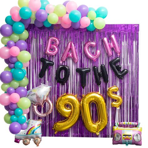 PRICES MAY VARY. PARTY PLAN LIKE A PRO - Throwing an upcoming 90s bachelorette party and need to grab a one-stop-shop bachelorette decorations kit? Well, my party planning pro, stop searching, because this kit is exactly what you need to sass up your next bach. POP THE BUBBLY - Our 90s themed party decorations have it all. 90s balloon garland kit? Got it. Tassel Backdrop? Yep. Fun 90s foil balloons? You better believe it. Top it all off with 16 inch “BACH TO THE 90S" balloons and you’ve got your 90s Country Bachelorette Party, 90s Balloons, 90s Bachelorette Party, Tassel Backdrop, 90s Bachelorette, Bachelorette Party Kits, 90s Party Decorations, Adults Party Theme, Bachelorette Balloons