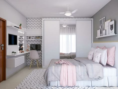 Pin de Yuleisi Hernandez Zavaleta em Dormitorios em 2022 | Dicas decoração quarto pequeno, Decoração quarto pequeno, Decoração quarto pequeno feminino Zimmer Diy, Girl Bedroom Designs, Small Room Design, Redecorate Bedroom, Minimalist Room, Teen Bedroom Decor, Bedroom Furniture Design, Room Design Bedroom, Girl Bedroom Decor