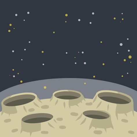 Moon. Lunar surface with craters and dust. Science and extraterrestrial landscape. Stars and space flight. Space planet orbiting the earth. Flat cartoon illustration Bed Vector, Lunar Surface, Moon Surface, Man Vector, Space Illustration, Space Games, Space Planets, Moon Illustration, Space Flight