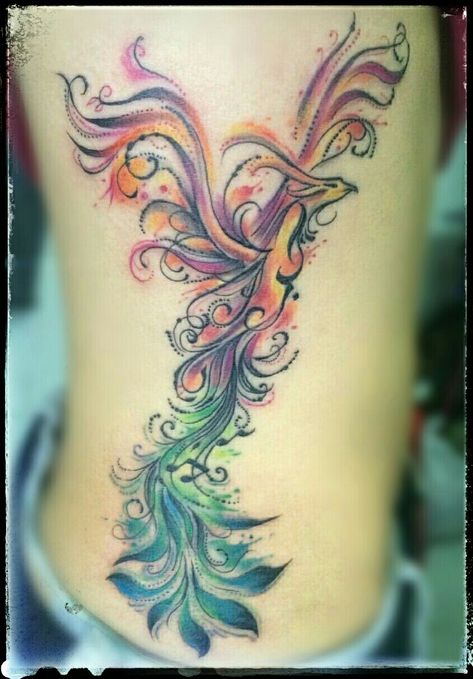 PHOENIX WATERCOLOR TATTOO  #rebirth #renewal #healing #phoenix #bennu… Phoenix Music Tattoo, Phoenix Watercolor Tattoo, Phoenix Watercolor, Rebirth Tattoo, Forearm Cover Up Tattoos, Phoenix Tattoo For Men, Tattoo Side, Symbols Of Strength Tattoos, Pearl Tattoo