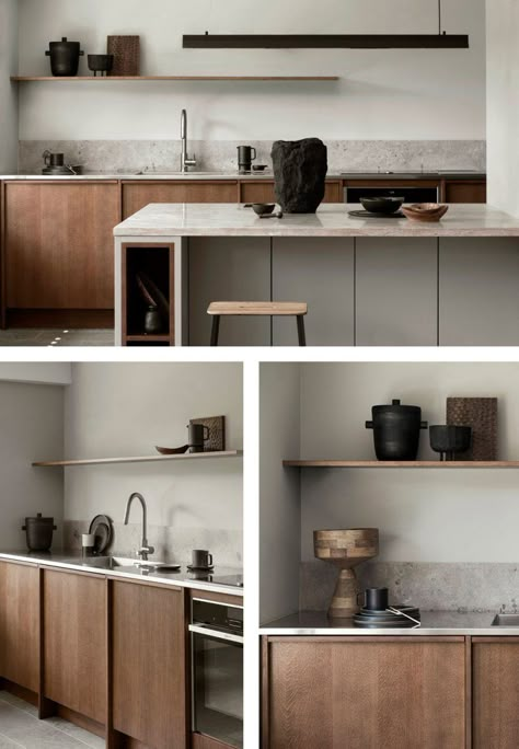 Hiasan Dalaman Dapur, Grey Kitchen Interior, Dapur Moden, 1930s Semi, Modern Cabinetry, Kabinet Dapur, London Kitchen, Oak Kitchen Cabinets, Modern Kitchen Interiors