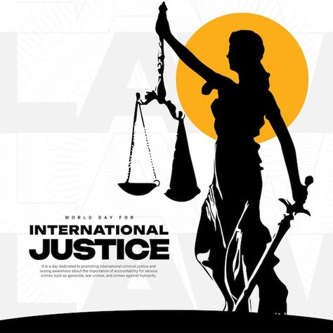 Vector world day of international justic... | Premium Vector #Freepik #vector World Day For International Justice, World Day Of Social Justice, Justice Poster, Instagram Social Media Post, Social Media Post Template, World Days, Poster Drawing, Psd Icon, Instagram Social Media