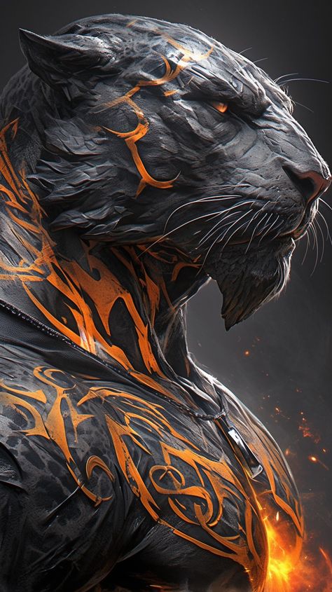 Tiger Warrior Art, Weretiger Art, Mythical Sea Creatures, Jordan Logo Wallpaper, Mythical Creatures Fantasy, Big Cats Art, Beautiful Art Pictures, West Art, Tiger Art