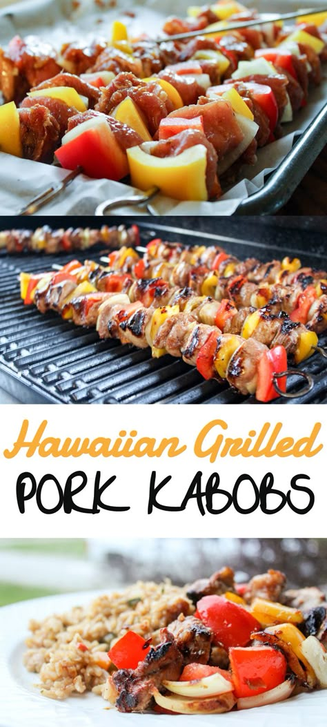 Pork Kabob Marinade, Kebab Marinade, Grilled Kabobs, Pork Kebabs, Pork Kabobs, Grilling Recipes Pork, Grilled Kabob Recipes, Bbq Pork Recipes, Pork Skewers