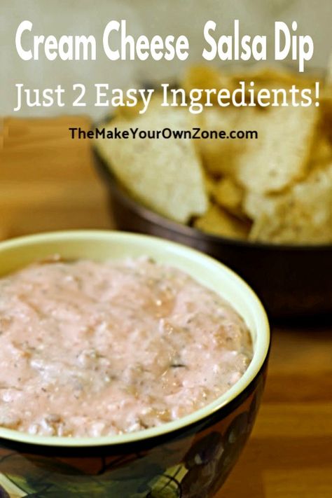 2 Ingredient Cream Cheese Salsa Dip - The Make Your Own Zone Dip With Salsa And Cream Cheese, Taco Dip With Cream Cheese And Salsa, Easy Salsa Dip, Cream Cheese And Salsa Dip, Quick Cream Cheese Dip, Salsa Dip With Cream Cheese, Cream Cheese Dips For Crackers, Cheese Salsa Dip, Camper Recipes