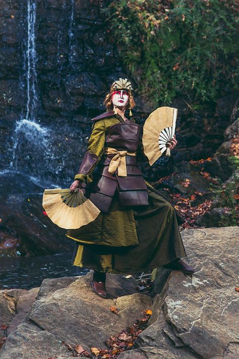 Kyoshi Cosplay, The Last Airbender Cosplay, Avatar The Last Airbender Cosplay, Last Airbender Cosplay, Airbender Cosplay, Kyoshi Warrior, Cosplay Style, Avatar Cosplay, Avatar Kyoshi