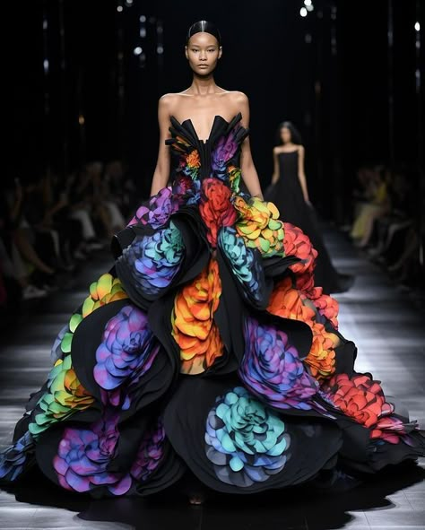 Flower Gown Couture, Flower Couture Dress, Flower Inspired Fashion, Unique Dresses Creative, Met Gala 2024, Flower Inspired Dress, Flower Fashion Design, Macrame Knots For Beginners, Basic Macrame Knots